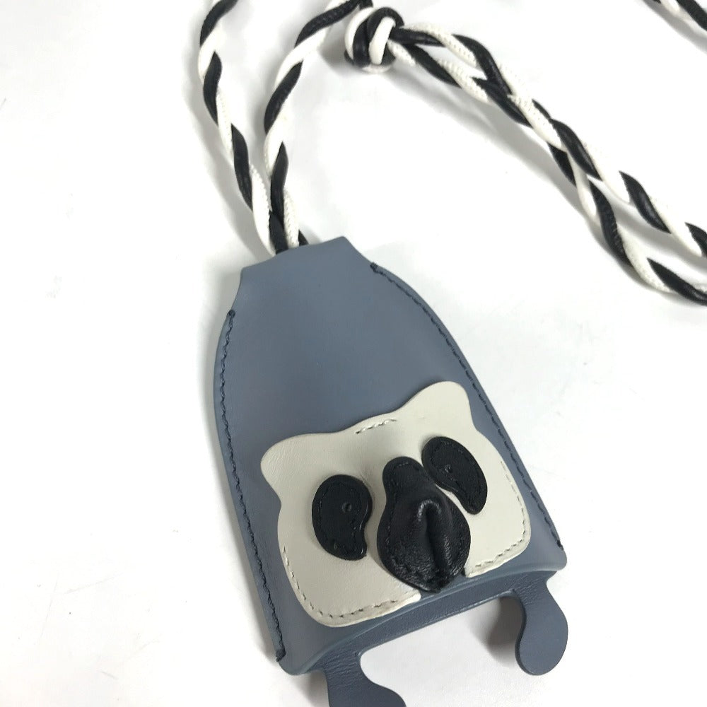LOEWE C880232X08 Suna Fujita スナ フジタ コラボ クロシェット 狸 タヌキ アニマル チャーム バッグチャーム キーホルダー キーリング レザー ユニセックス ブルー