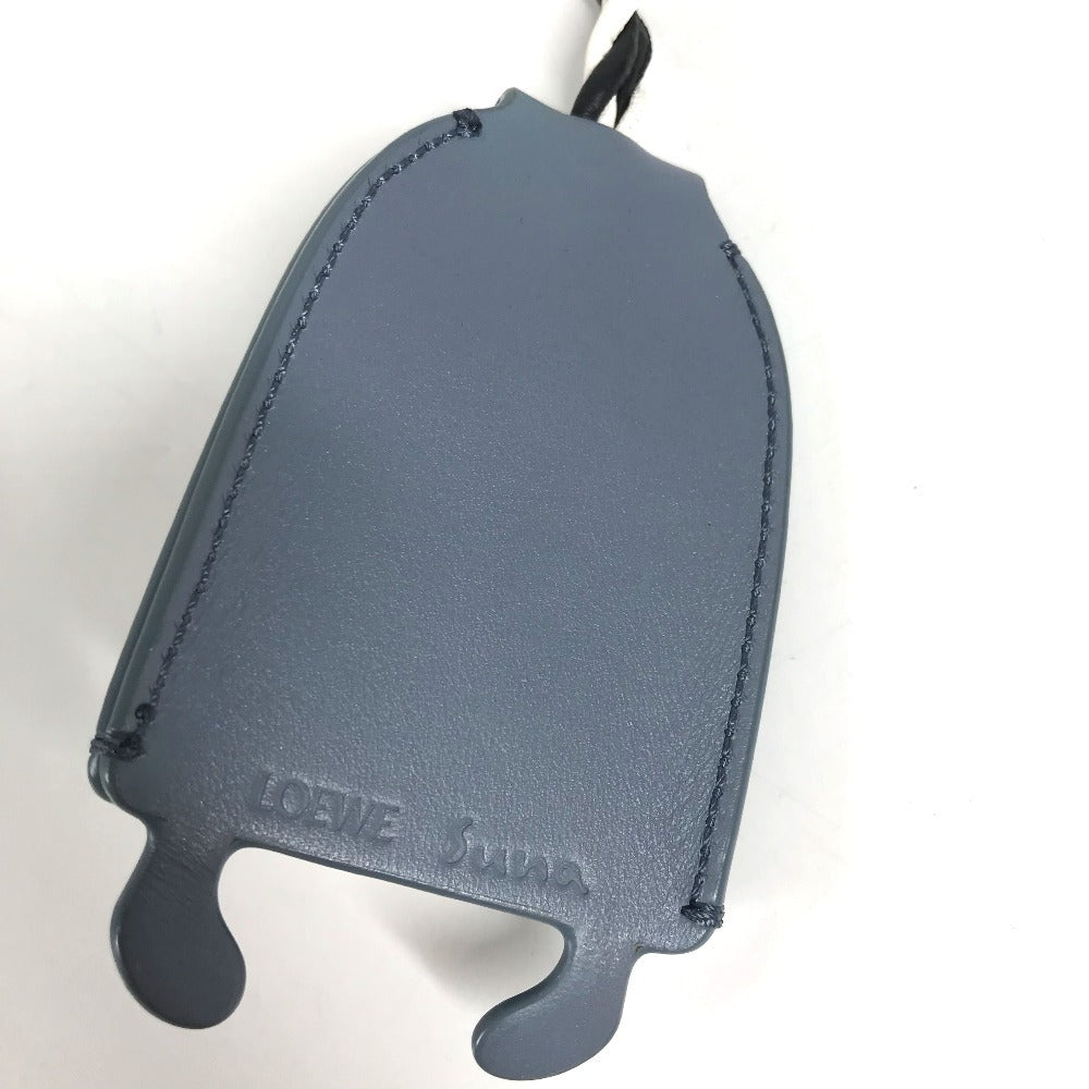 LOEWE C880232X08 Suna Fujita スナ フジタ コラボ クロシェット 狸 タヌキ アニマル チャーム バッグチャーム キーホルダー キーリング レザー ユニセックス ブルー