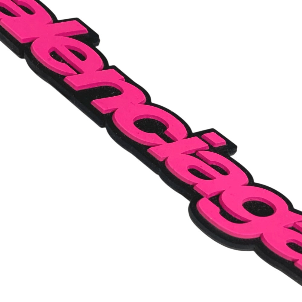 BALENCIAGA ロゴ バッグチャーム アクセサリー キーホルダー ラバー ユニセックス ピンク