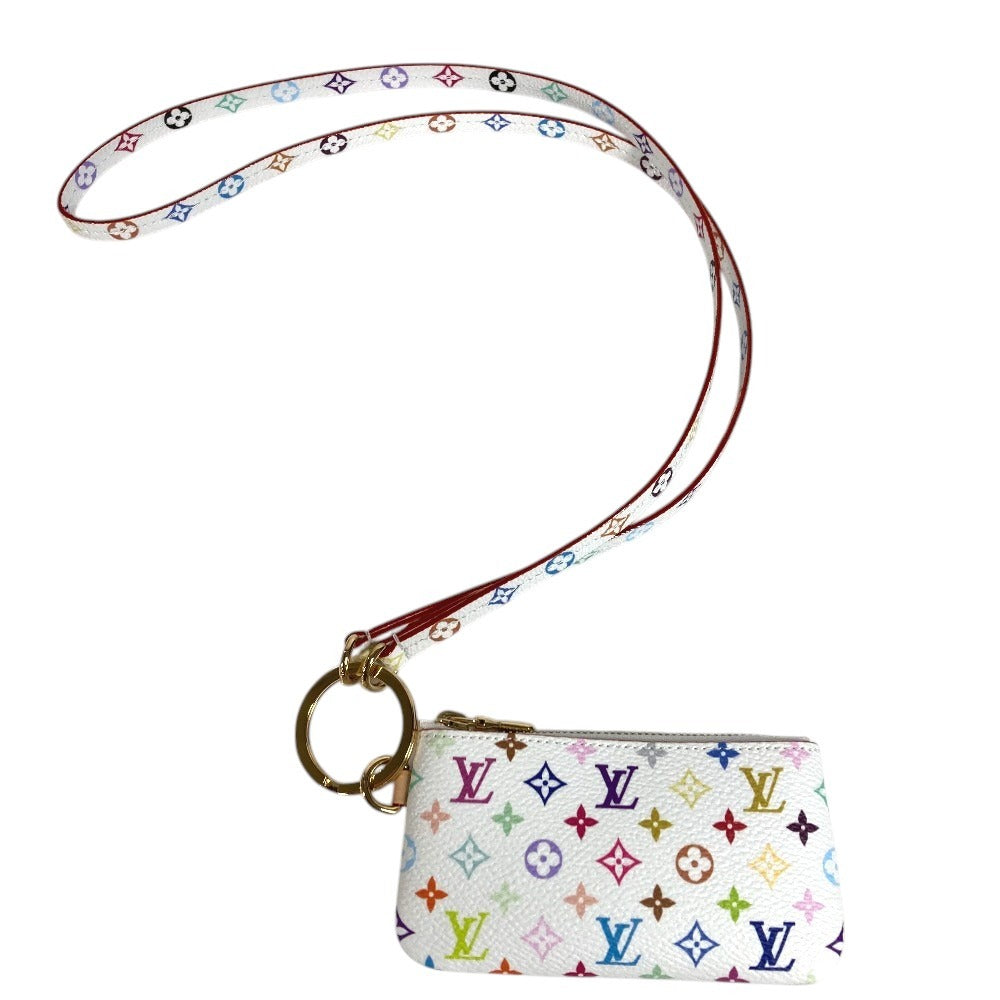 LOUIS VUITTON M14099 LV×TM モノグラムマルチカラー 村上隆 フォンホルダー スマホストラップ 携帯 財布 小銭入れ ポーチ コインケース モノグラムマルチカラーキャンバス ユニセックス ブロン ホワイト