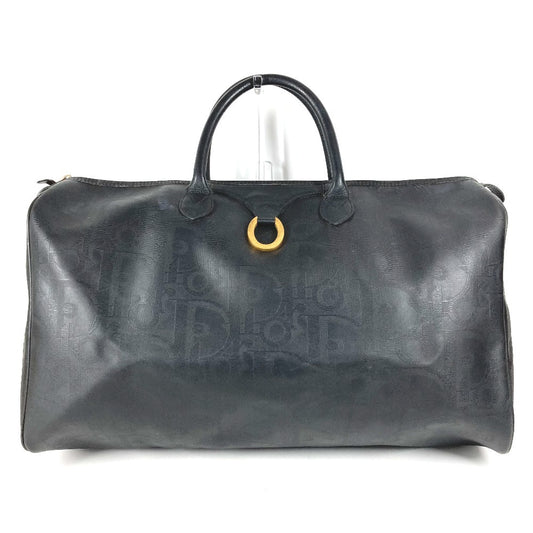 Dior ヴィンテージ トロッター ロゴ カバン トラベルバッグ 旅行バッグ ハンドバッグ ボストンバッグ PVC/レザー ユニセックス ブラック