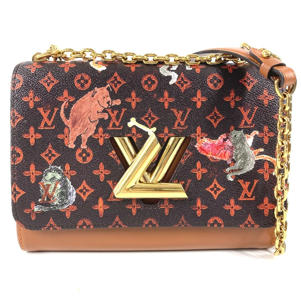 LOUIS VUITTON M44408 モノグラム キャットグラム 猫 サック ツイスト MM サックツイストMM カバン チェーンバッグ 斜め掛け Wチェーン ショルダーバッグ モノグラムキャンバス レディース ブラウン