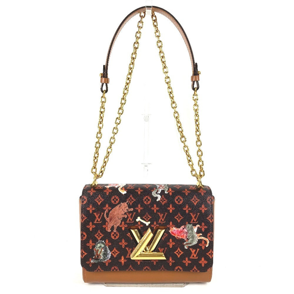 LOUIS VUITTON M44408 モノグラム キャットグラム 猫 サック ツイスト MM サックツイストMM カバン チェーンバッグ 斜め掛け Wチェーン ショルダーバッグ モノグラムキャンバス レディース ブラウン