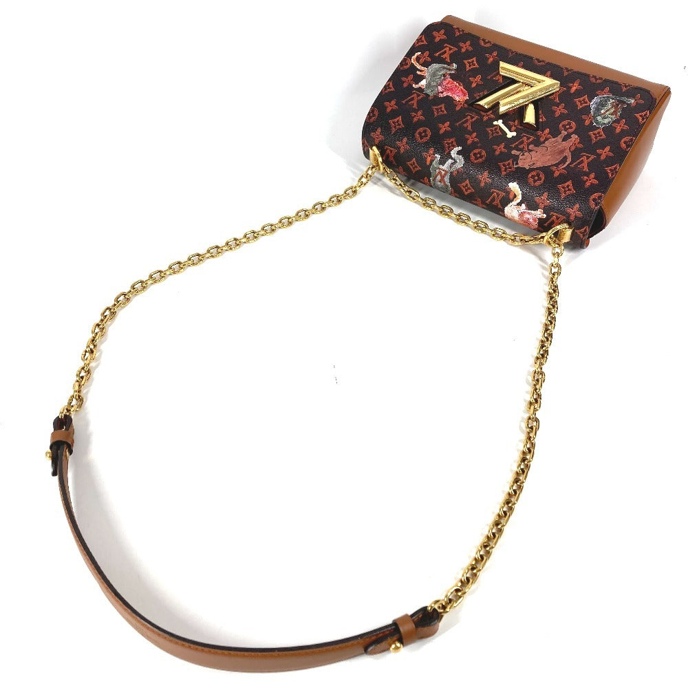 LOUIS VUITTON M44408 モノグラム キャットグラム 猫 サック ツイスト MM サックツイストMM カバン チェーンバッグ 斜め掛け Wチェーン ショルダーバッグ モノグラムキャンバス レディース ブラウン