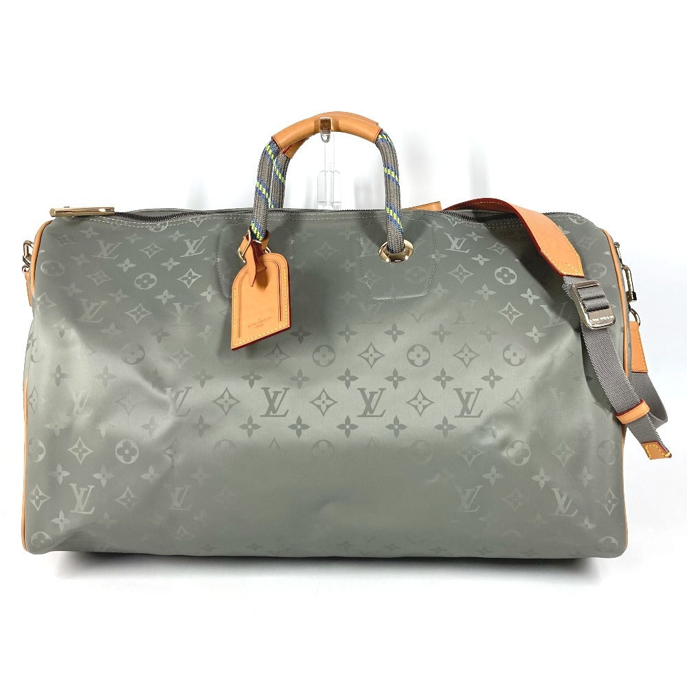 LOUIS VUITTON M43886 モノグラムチタニウム キーポル バンドリエール 50 カバン 旅行バッグ トラベルバッグ ハンドバッグ 2WAYバッグ ショルダーバッグ ボストンバッグ レザー/キャンバス メンズ グレー