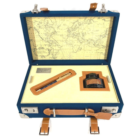 PARKER 世界1300本限定 創業130周年記念 クラフトオブトラベリング デュオフォールド ペン 筆記用具 ステーショナリー 万年筆 ユニセックス ブルー