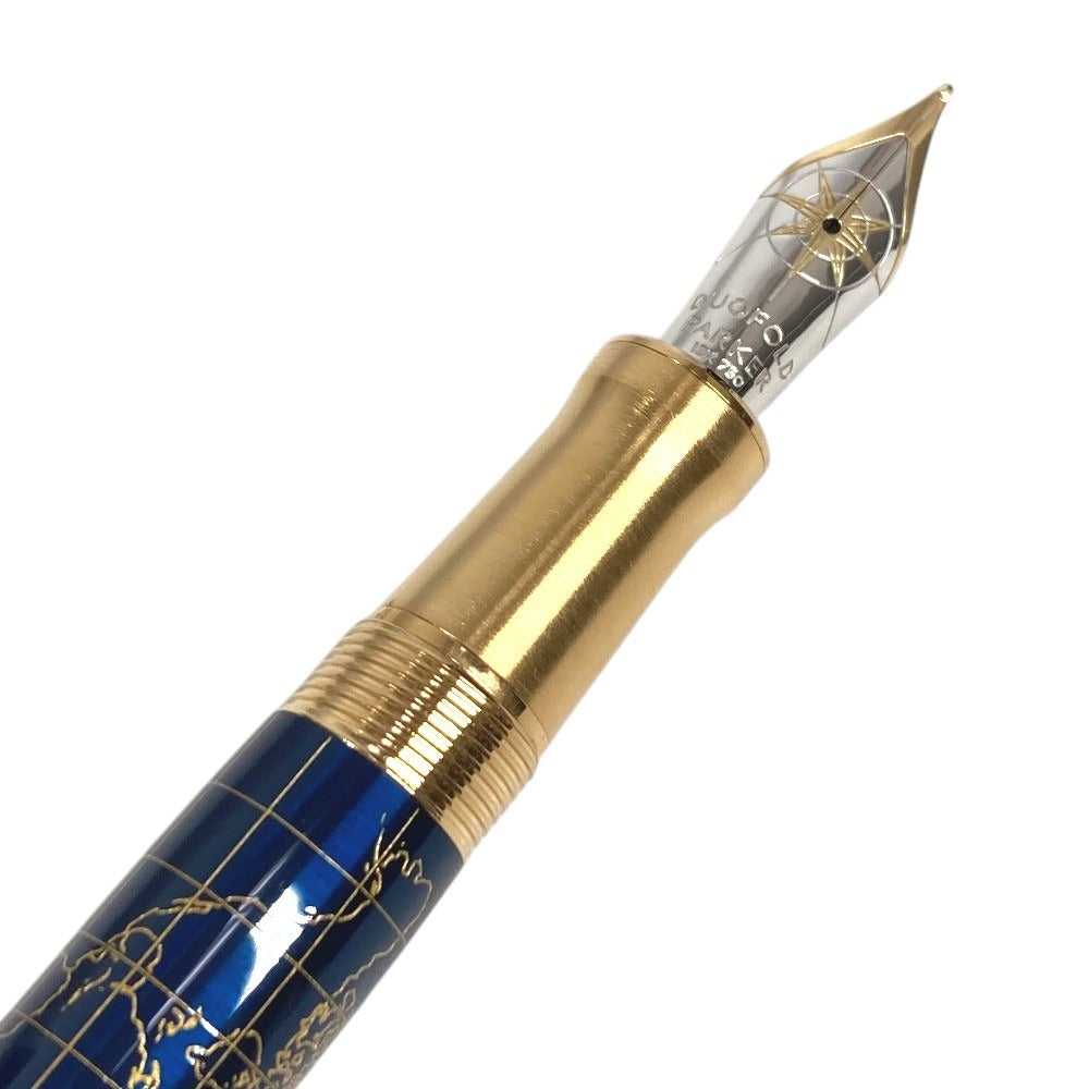 PARKER 世界1300本限定 創業130周年記念 クラフトオブトラベリング デュオフォールド ペン 筆記用具 ステーショナリー 万年筆 ユニセックス ブルー