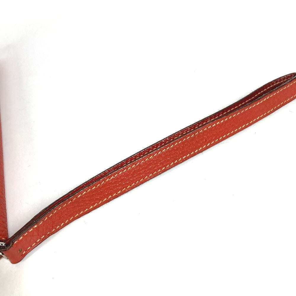 HERMES ストラップ付き ポシェットジェット セカンドバッグ フラップ カバン ポーチ クラッチバッグ レザー ユニセックス ブラウン系
