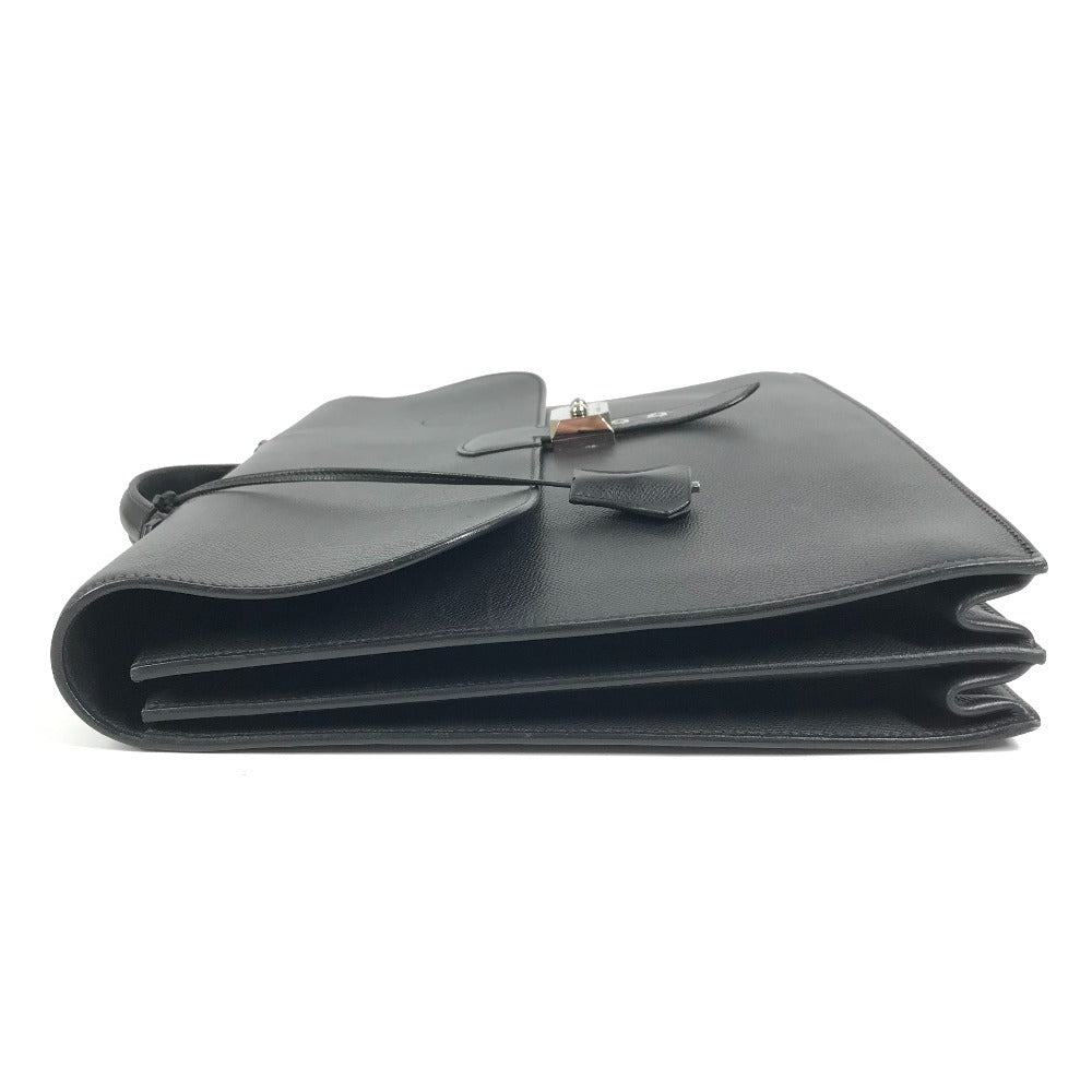 HERMES サックアデペッシュ 38 サックアデペッシュ38 トートバッグ 肩掛け ハンドバッグ ビジネスバッグ レザー ユニセックス ブラック