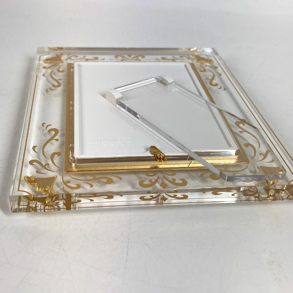 MIKIMOTO Set of 2 Photo Frames and Watches Table clock & photo frame set Pearl Table clock Glass clear/Gold Used