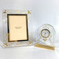 MIKIMOTO Set of 2 Photo Frames and Watches Table clock & photo frame set Pearl Table clock Glass clear/Gold Used