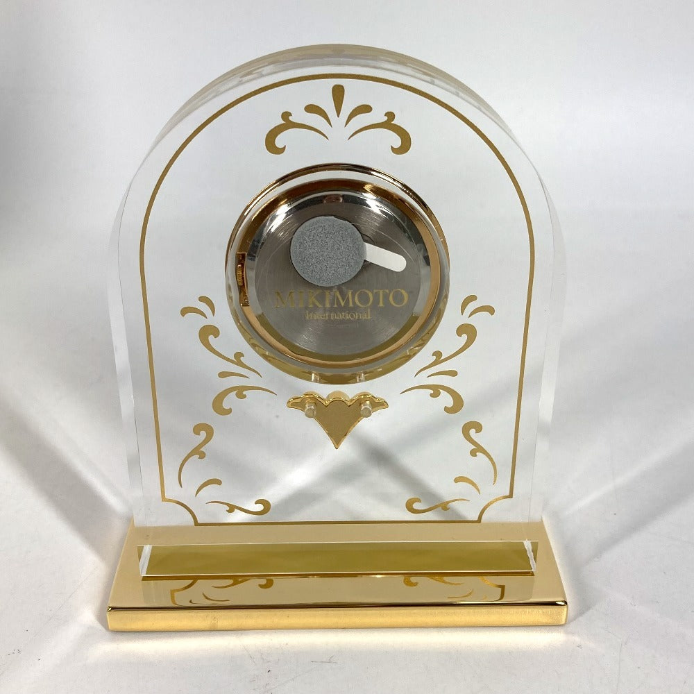 MIKIMOTO Set of 2 Photo Frames and Watches Table clock & photo frame set Pearl Table clock Glass clear/Gold Used