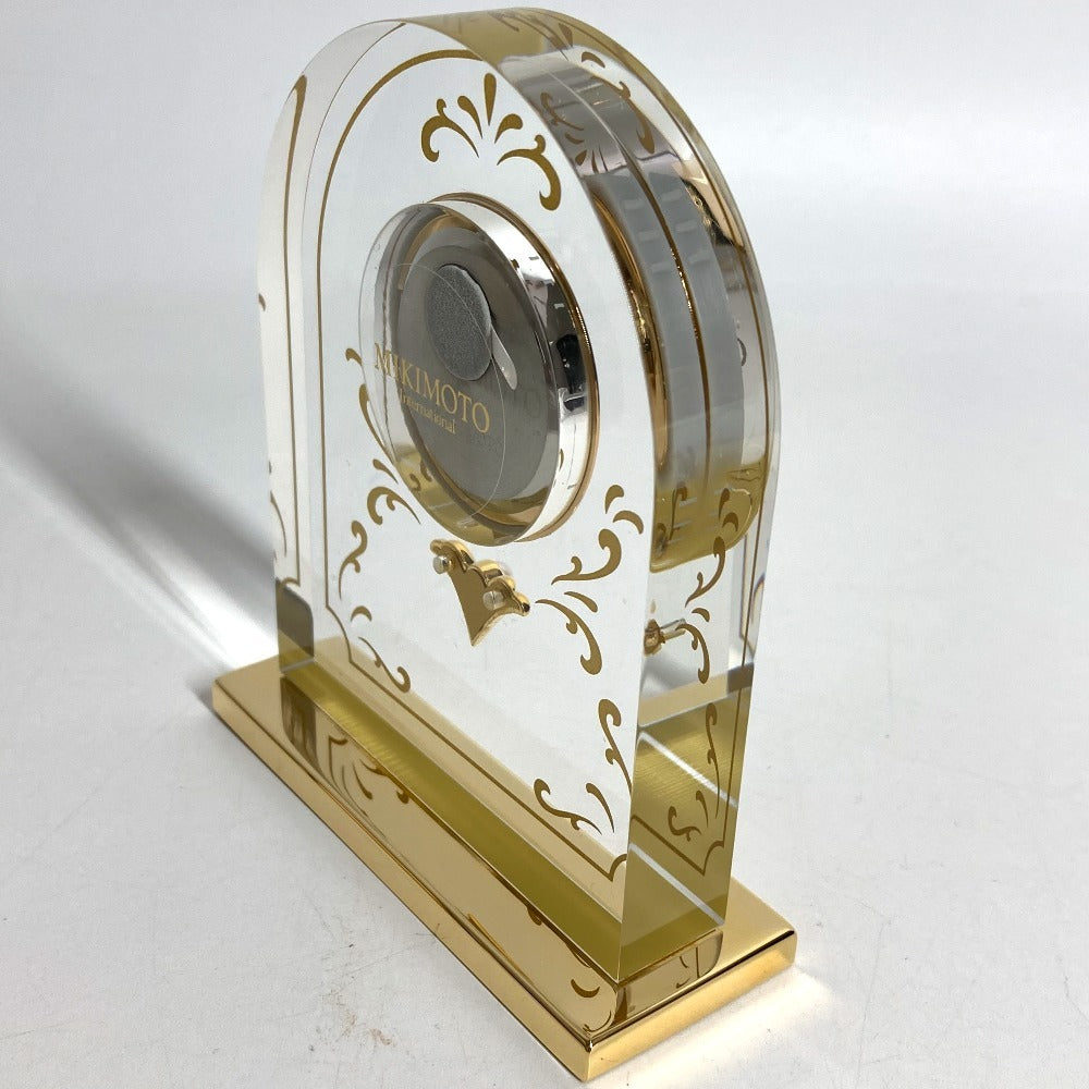 MIKIMOTO Set of 2 Photo Frames and Watches Table clock & photo frame set Pearl Table clock Glass clear/Gold Used