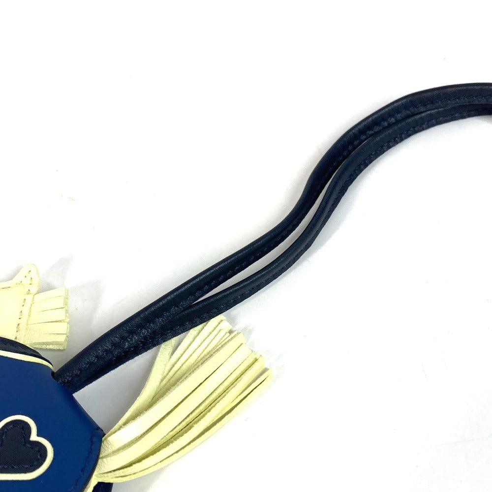 HERMES horse cheval Rodeo Robeo Cool PM Heart Bag Charm Key Holder charm Anyo Miro blue/yellow Used