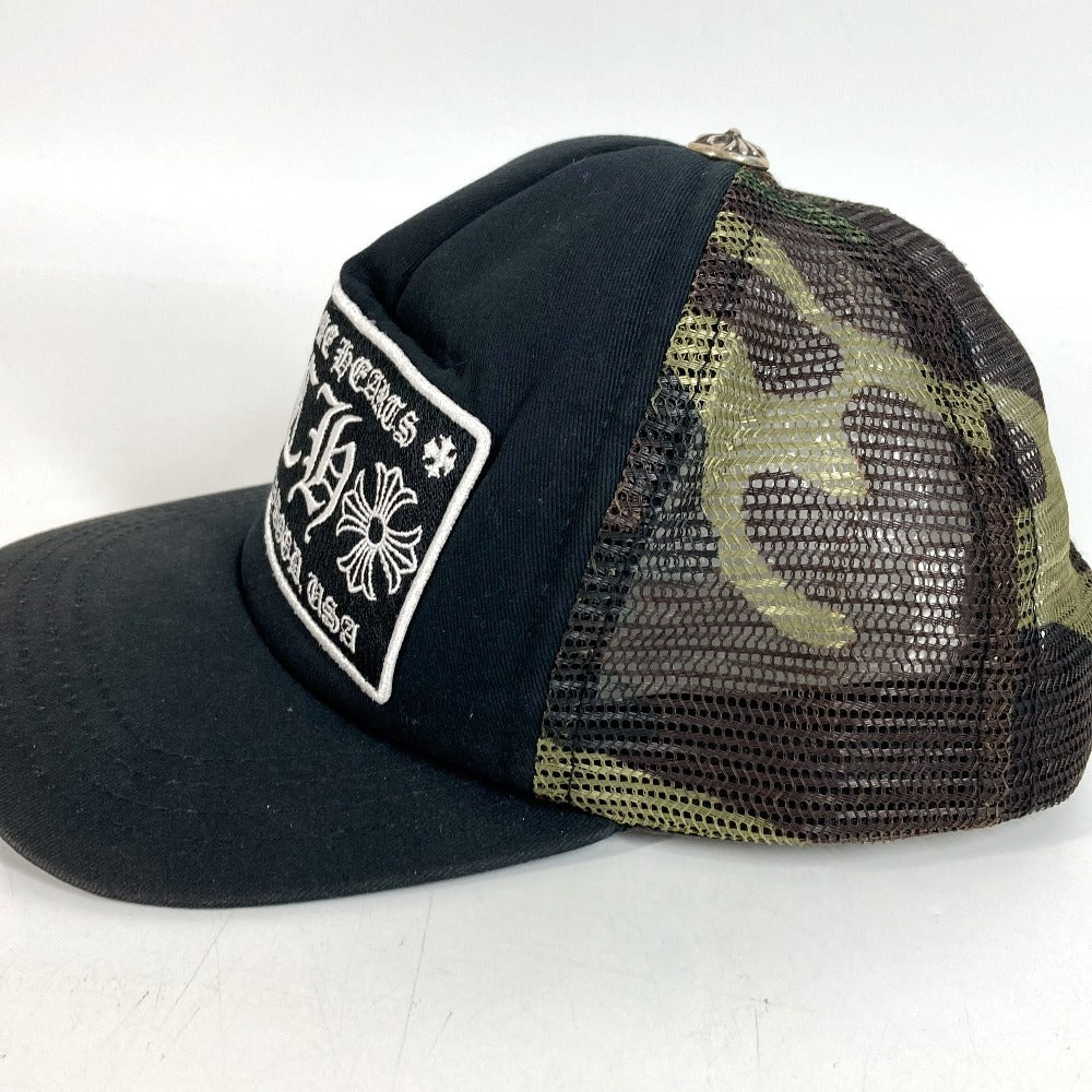 CHROME HEARTS logo camouflage mesh hat cap baseball cap cotton Black/Green Used