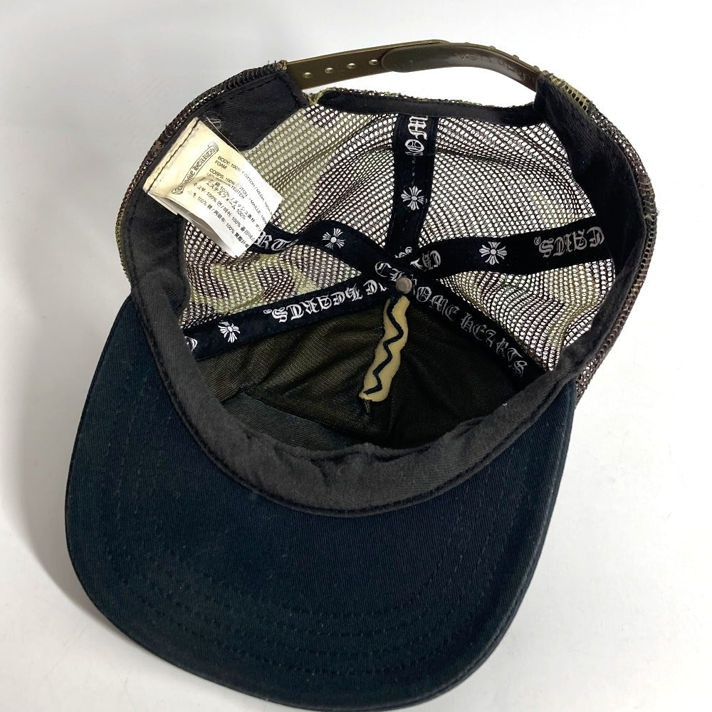 CHROME HEARTS logo camouflage mesh hat cap baseball cap cotton Black/Green Used