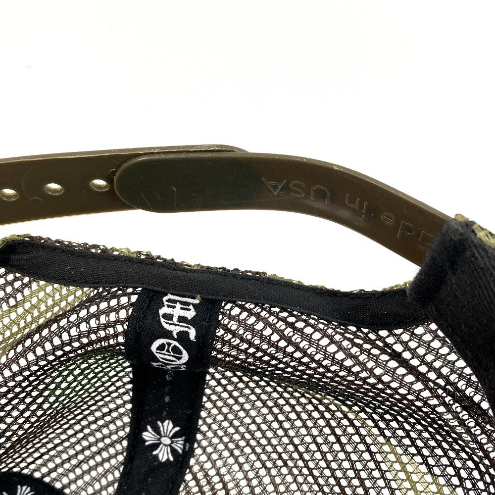 CHROME HEARTS logo camouflage mesh hat cap baseball cap cotton Black/Green Used