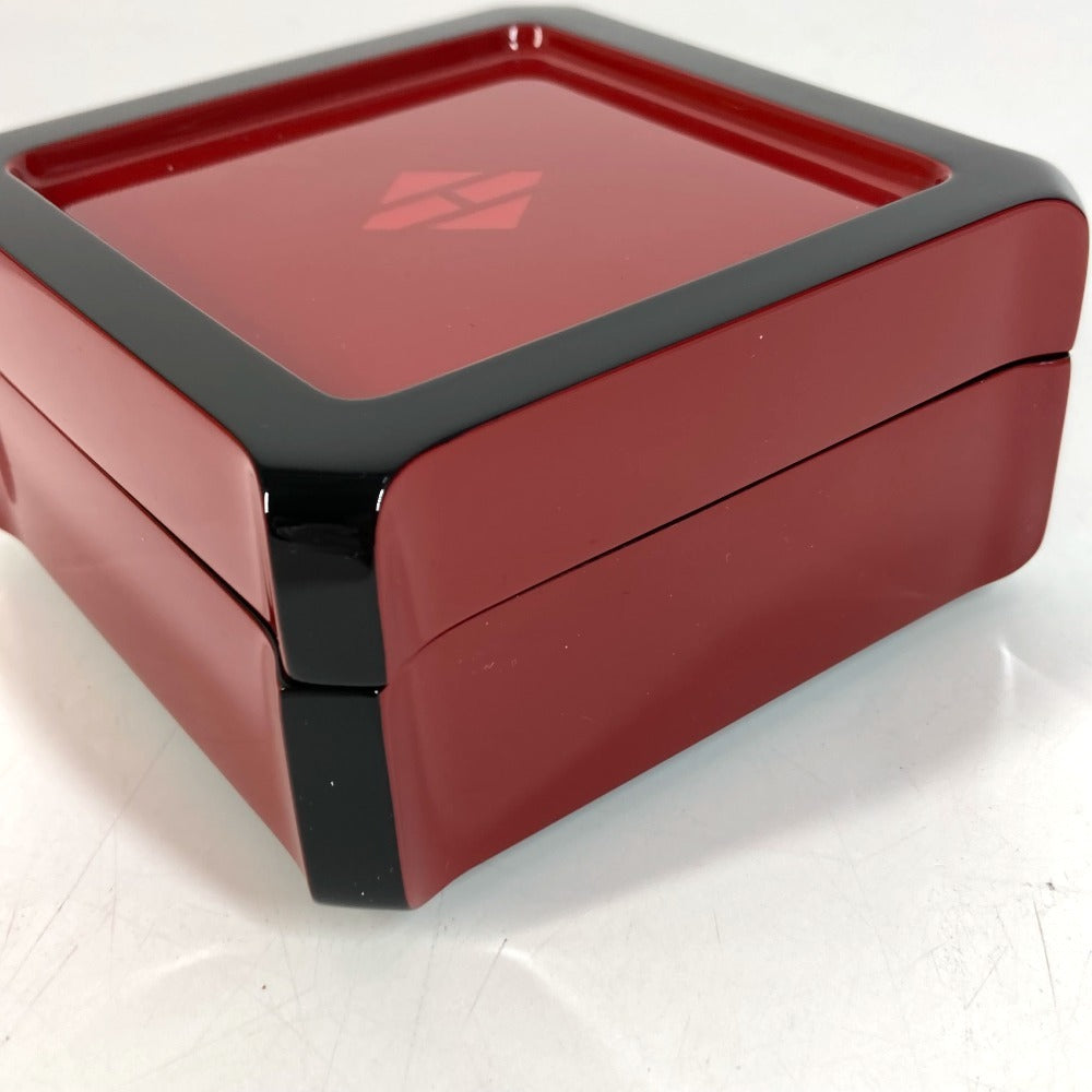 HERMES Facet H logo Accessories Interior Jewelry Case with Mirror accessory case lacquer Wine red Based Used