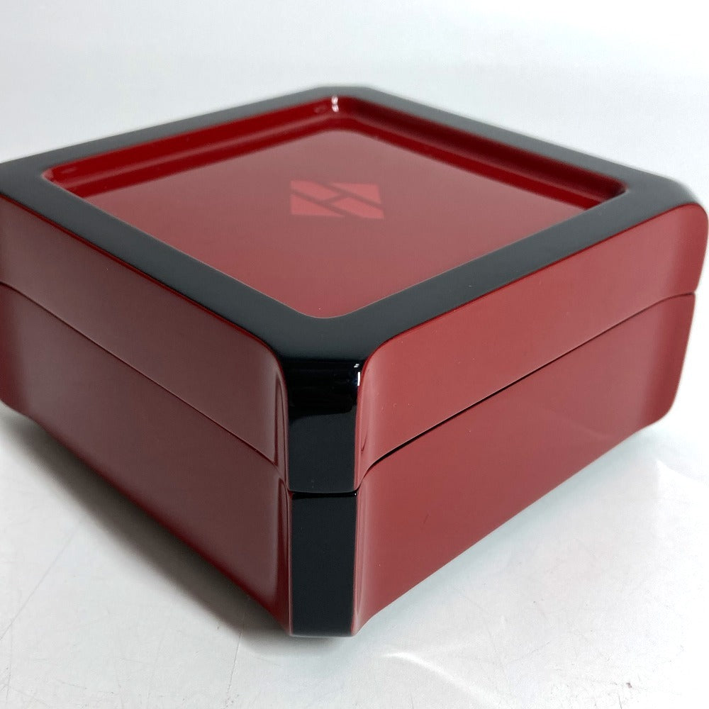 HERMES Facet H logo Accessories Interior Jewelry Case with Mirror accessory case lacquer Wine red Based Used
