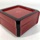HERMES Facet H logo Accessories Interior Jewelry Case with Mirror accessory case lacquer Wine red Based Used