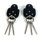 HERMES Carnaby logo Accessory Jewelry Pierce Leather Black/Silver Used