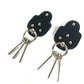 HERMES Carnaby logo Accessory Jewelry Pierce Leather Black/Silver Used