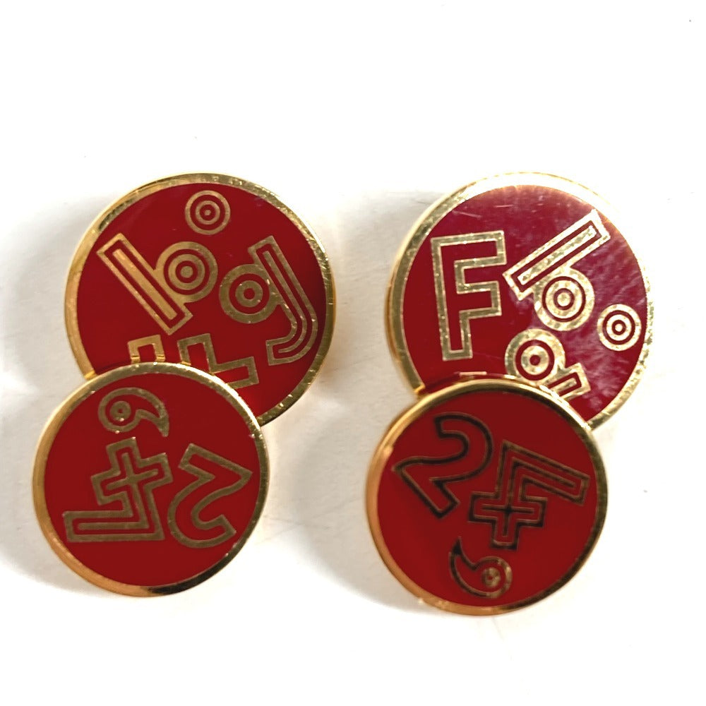 HERMES Logo 24H Accessory Jewelry cuffs Metal Red/Gold Used