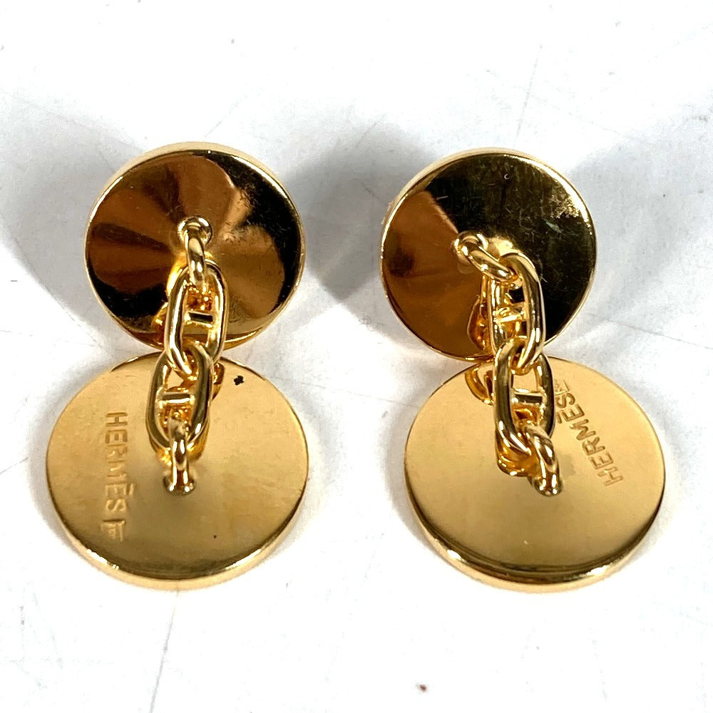HERMES Logo 24H Accessory Jewelry cuffs Metal Red/Gold Used