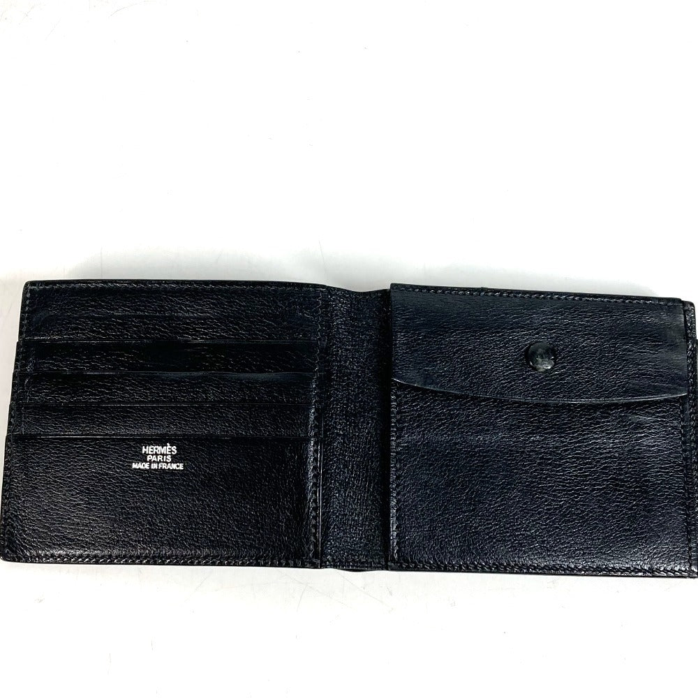 HERMES MC2 Thales Compact wallet Folded wallet Leather Black Used