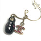 CHANEL 09A CC CC Mark Logo Matryoshka Accessory Jewelry Pierce Plastic Black Used