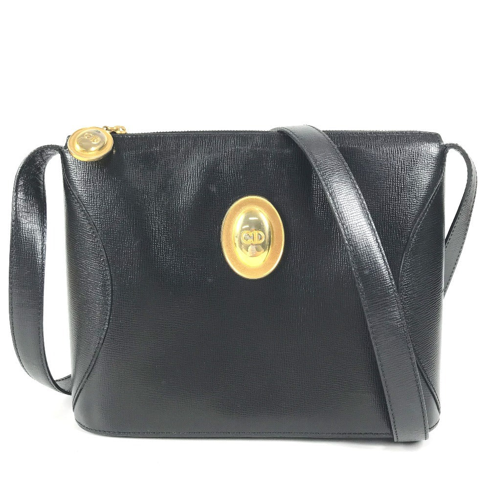 Dior vintage CD logo Bag Crossbody Pochette Shoulder Bag Leather Black Used