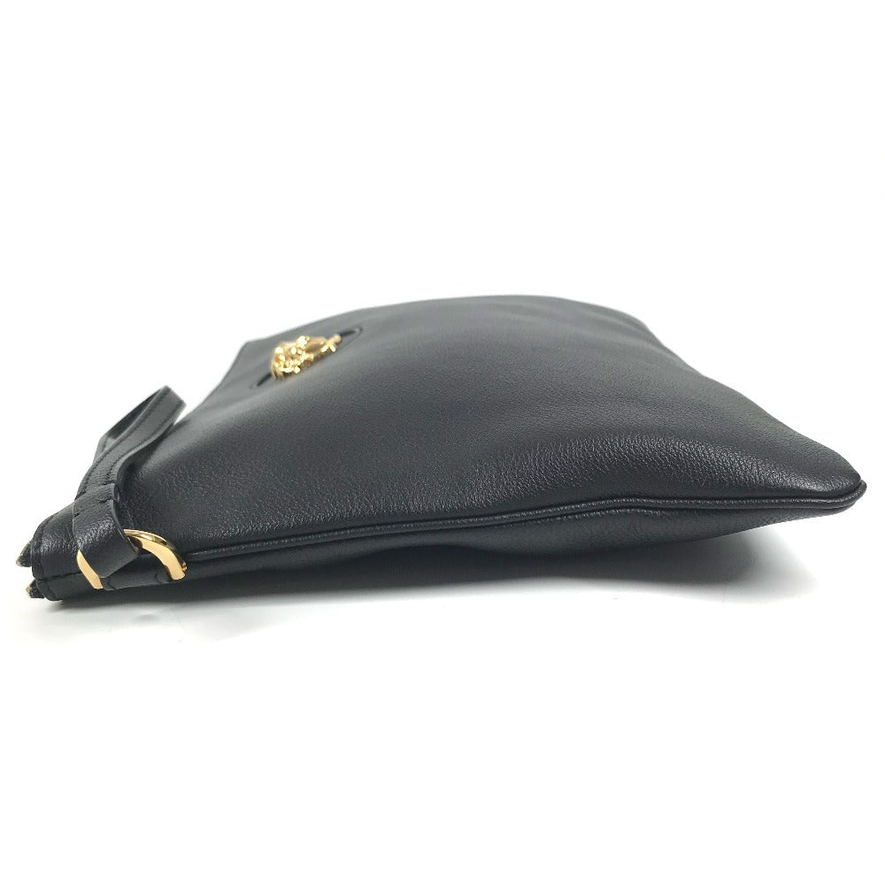 VERSACE Medusa logo (3D) Bag with Strap Cluch Bag Pouch Clutch bag Leather Black/Gold Used