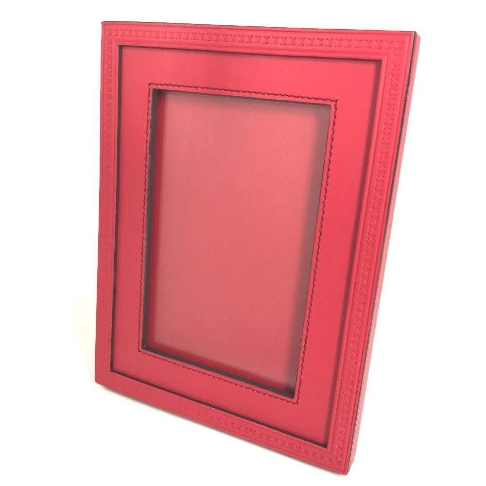 LOUIS VUITTON GI0093 LV logo photo frame photo stand Photo frame Leather Red Used