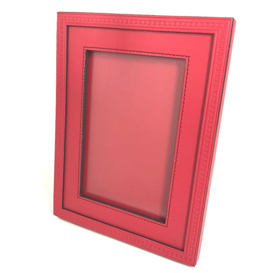 LOUIS VUITTON GI0093 LV logo photo frame photo stand Photo frame Leather Red Used