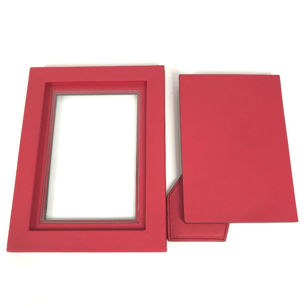 LOUIS VUITTON GI0093 LV logo photo frame photo stand Photo frame Leather Red Used