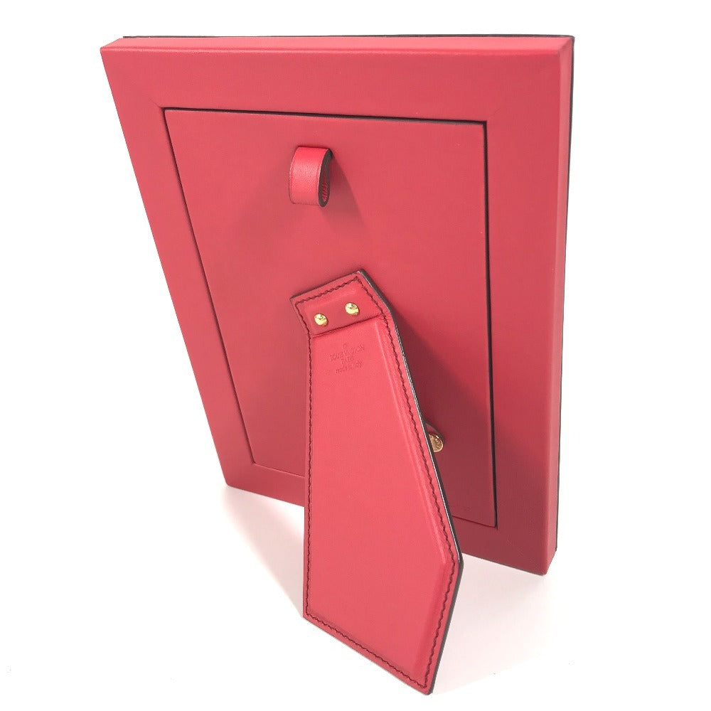 LOUIS VUITTON GI0093 LV logo photo frame photo stand Photo frame Leather Red Used