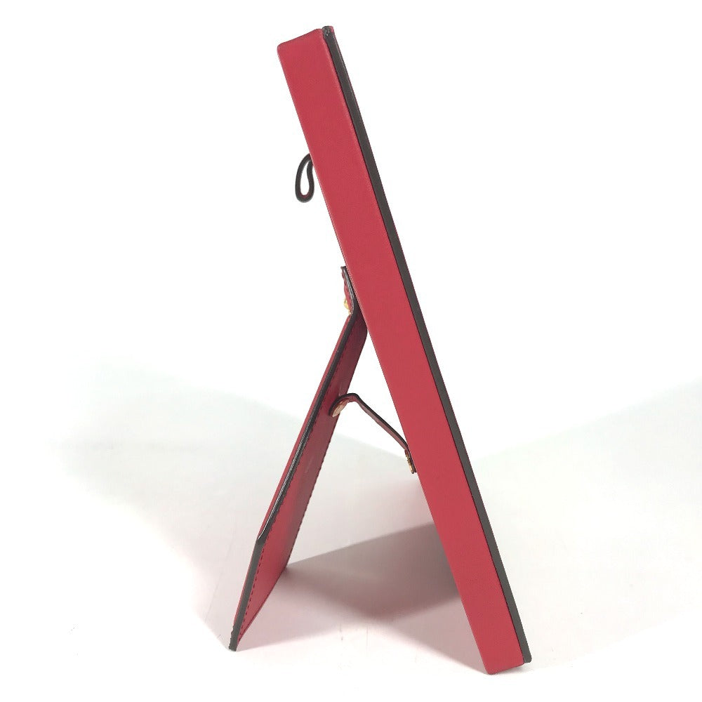 LOUIS VUITTON GI0093 LV logo photo frame photo stand Photo frame Leather Red Used