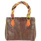 ETRO Paisley pattern logo Bag Tote Bag Hand Bag PVC/Leather Brown/Multicolore Used