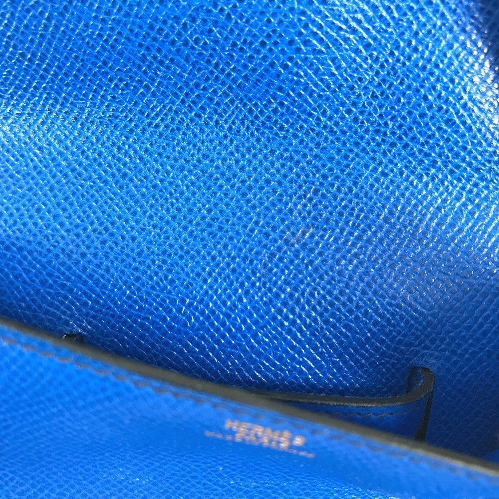 HERMES vintage PochetteGreen Pochette Green Waist Pouch Bag Mini Bag Flap Belt Bag body bag Leather blue Used