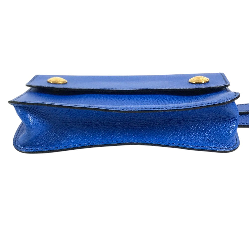 HERMES vintage PochetteGreen Pochette Green Waist Pouch Bag Mini Bag Flap Belt Bag body bag Leather blue Used
