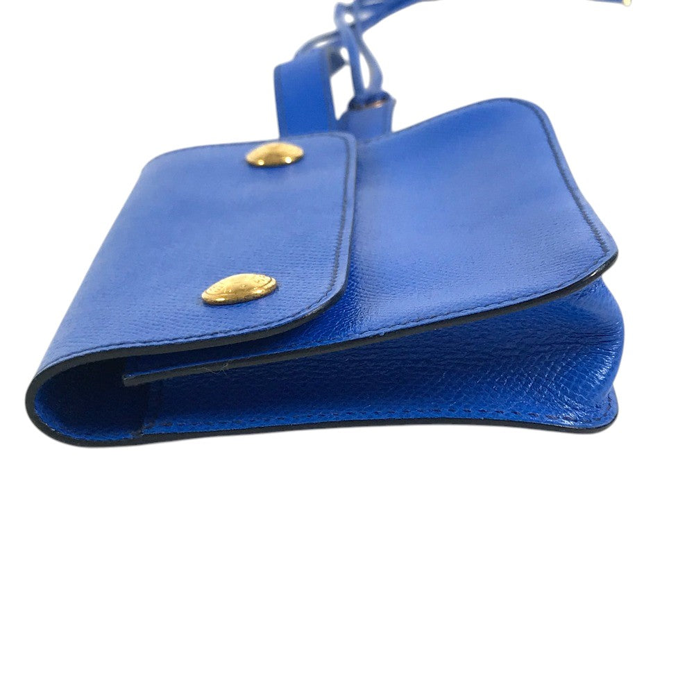 HERMES vintage PochetteGreen Pochette Green Waist Pouch Bag Mini Bag Flap Belt Bag body bag Leather blue Used