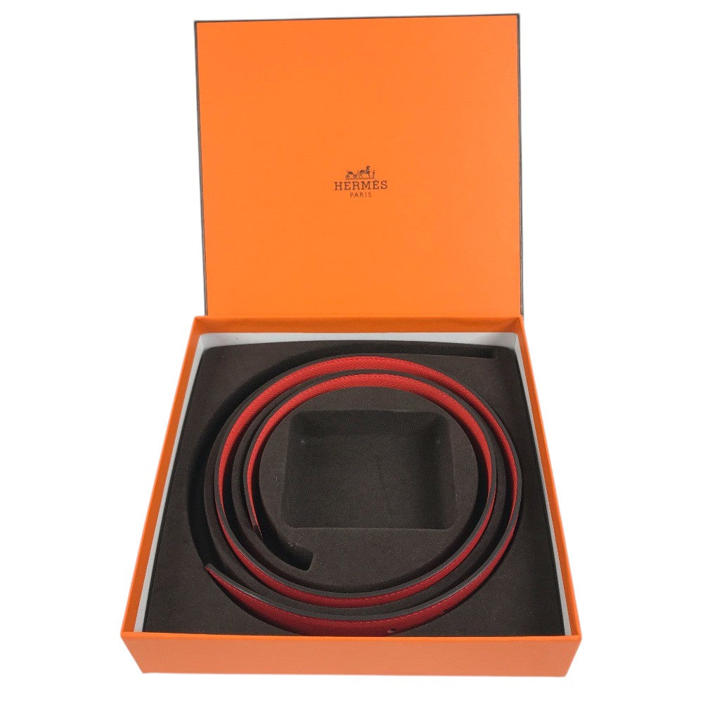 HERMES Belt only, bottoms belt, fashion accessory belt Epsom / Leather Red Used