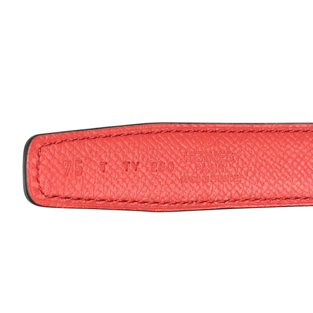 HERMES Belt only, bottoms belt, fashion accessory belt Epsom / Leather Red Used