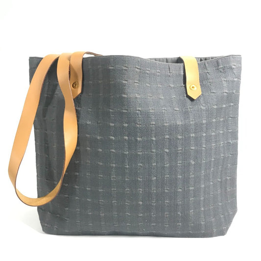 HERMES Amedaba Cabas Du Poche Tote Bag shoulder bag Shoulder Bag cotton gray Used