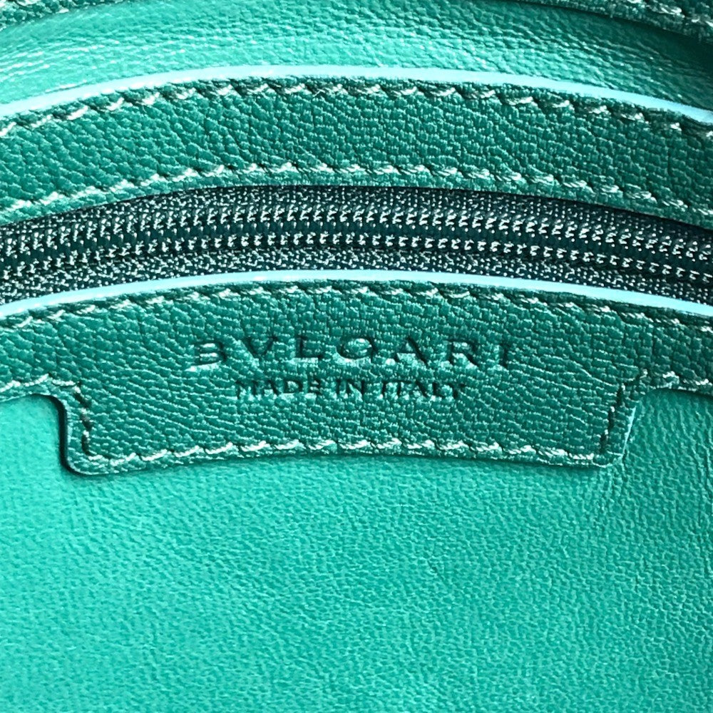 BVLGARI S.Bulgari logo Crossbody Bag Pochette Shoulder Bag PVC/Leather Shoulder Bag Leather Black/Green Used