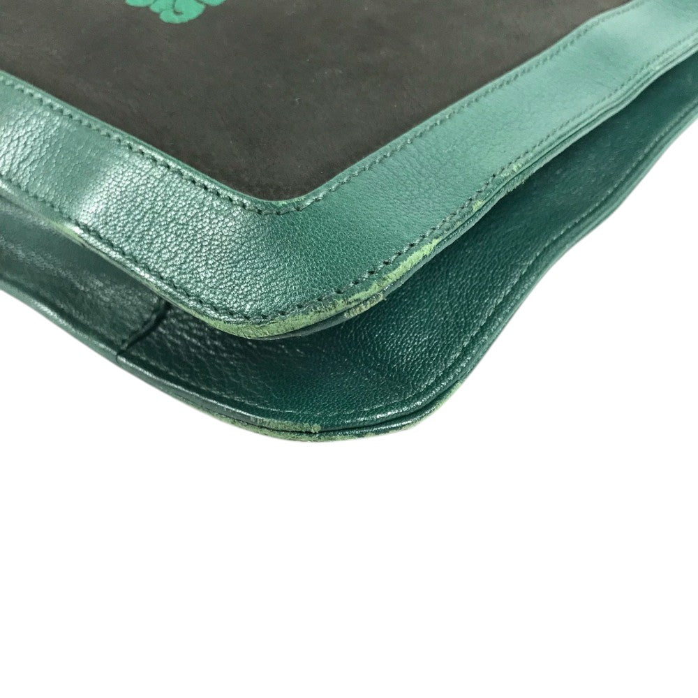 BVLGARI S.Bulgari logo Crossbody Bag Pochette Shoulder Bag PVC/Leather Shoulder Bag Leather Black/Green Used