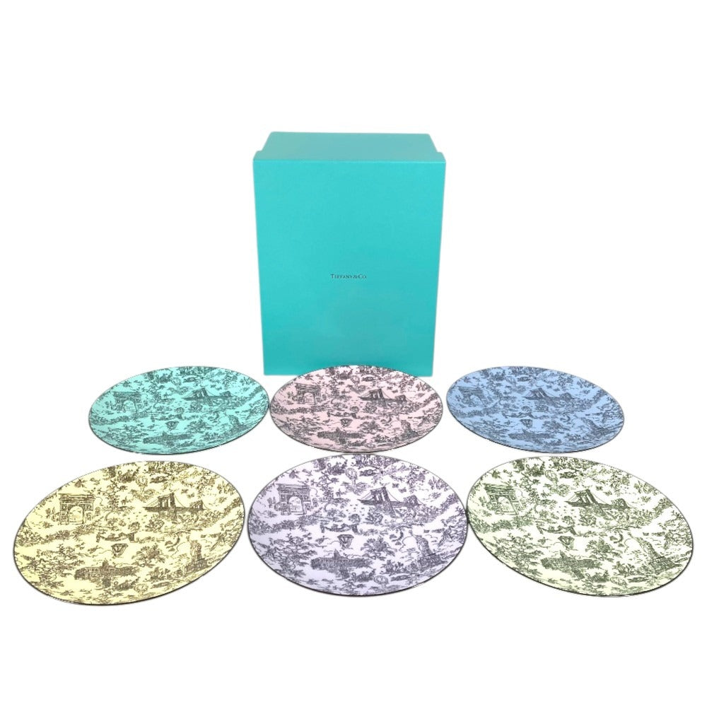 TIFFANY&Co. 74156002 plate tableware interior Set of 6 dessert plates TIFFANY&Co. Toiletry The dishes Multicolore Used