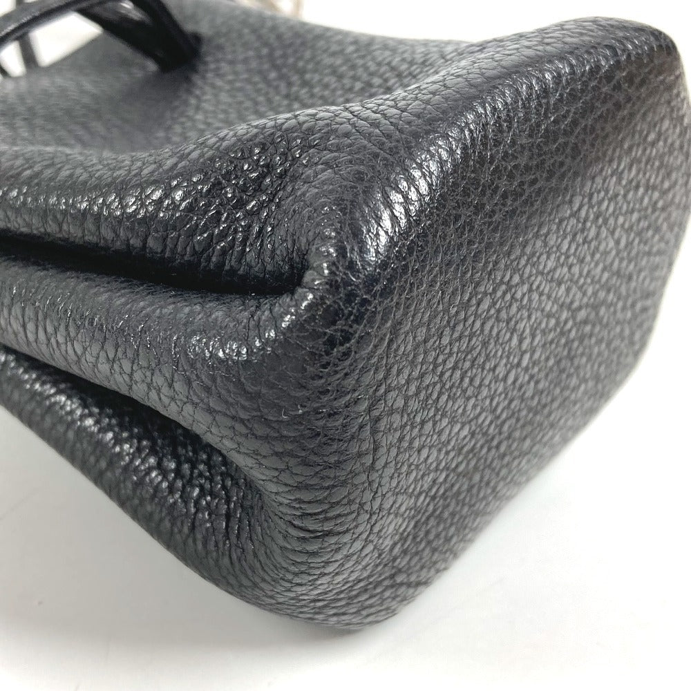 HERMES Vespa Drawstring pouch for small items Pouch Leather Black Used
