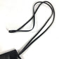HERMES vintage Clochette Keyring Bag Charm Leather Necklace Swift Black Used