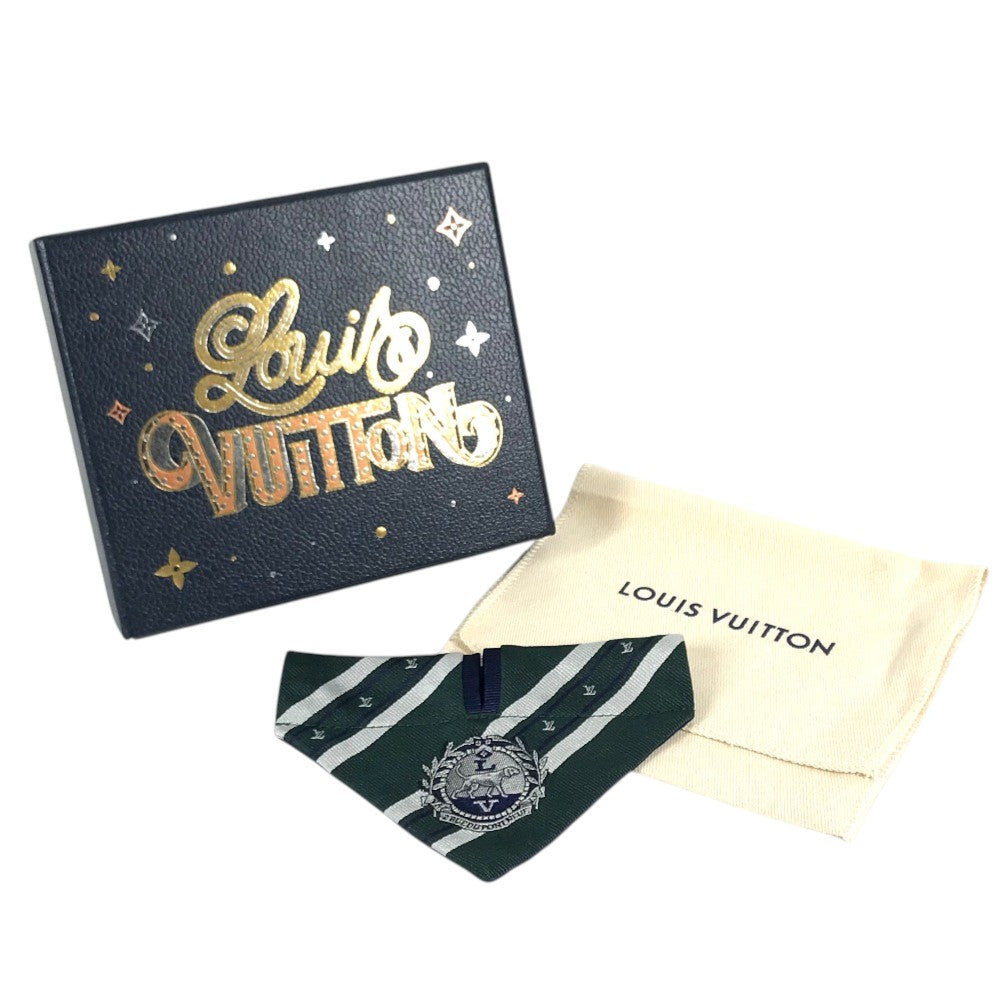 LOUIS VUITTON GI1255 Dog Bandana PM Dog Bandana PM Pet dog Collar silk Green Used